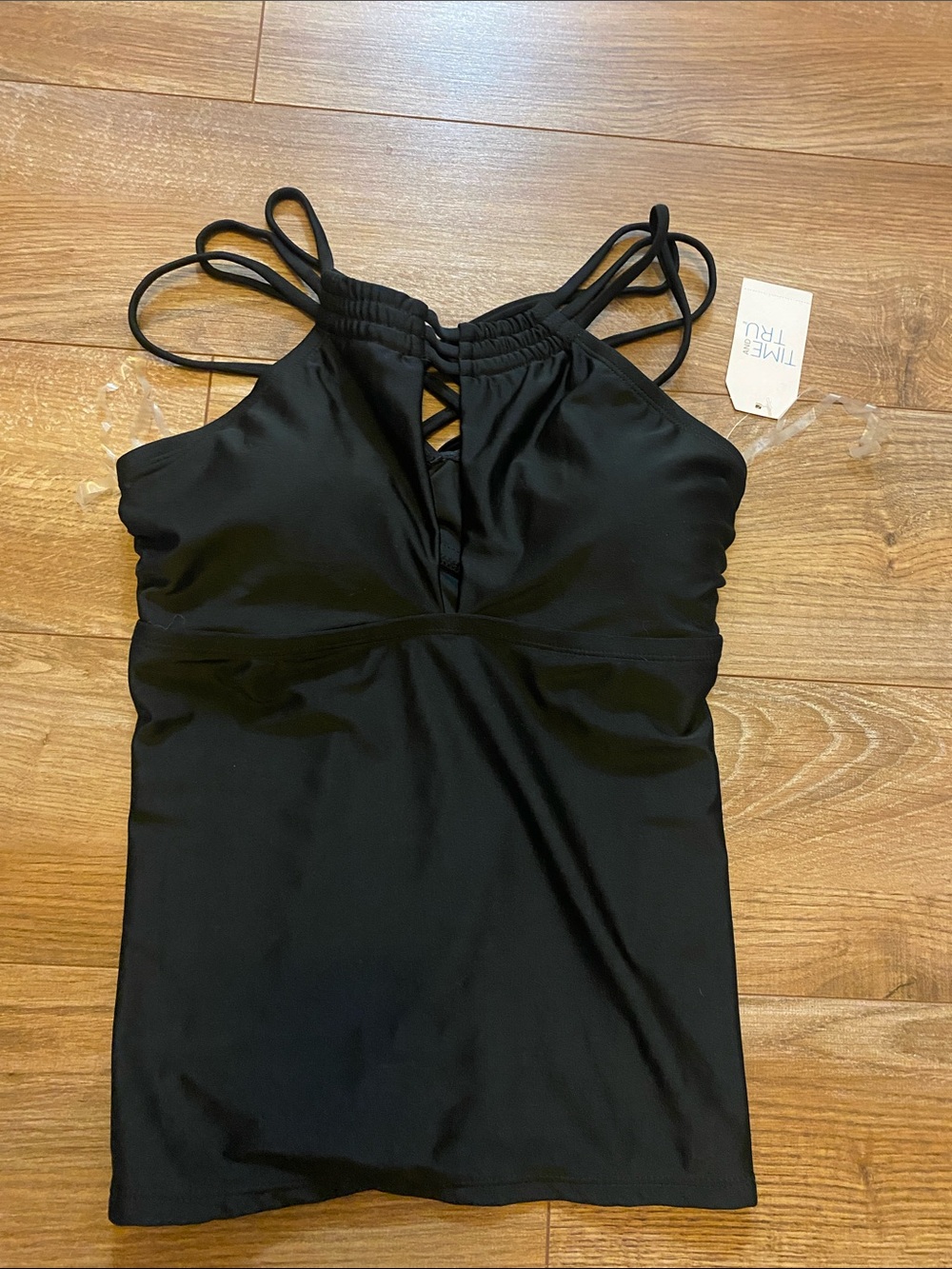 Tulle & Trul Black Strappy Tankini Top
